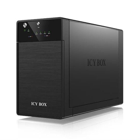 IcyBox zunanje ohišje za 2 diska 8,89 cm (3,5") SATA IB-3620U3, USB 3.0, JBOD, črno