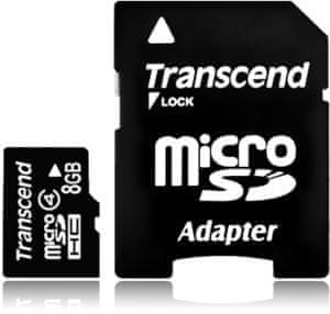 Transcend spominska kartica microSD 8 GB TS8GUSDHC4