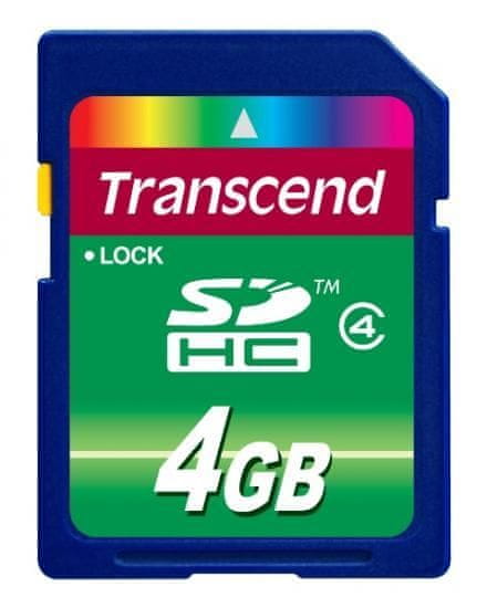 Transcend spominska kartica SDHC, 4 GB (TS4GSDHC4)
