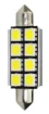 M-Tech žarnica LED L327 - C5W 41mm 8xSMD50 Rad. Canbus, bela