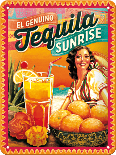 Postershop okrasna tabla Tequila Sunrise 15 x 20 cm
