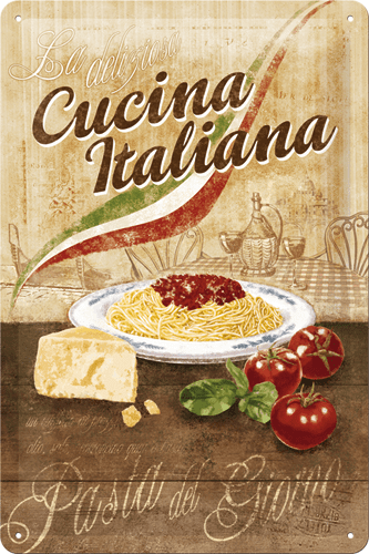Postershop okrasna tabla Cucina Italiana 20 x 30 cm