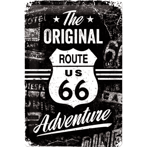 Postershop okrasna tabla Route 66 The Original Adventure 20 x 30 cm