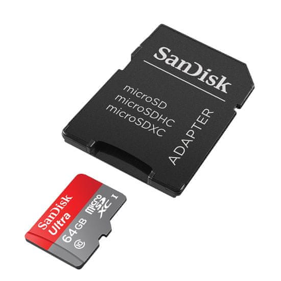 SanDisk pomnilniška kartica microSDXC 64 GB Class UHS-I + adapter