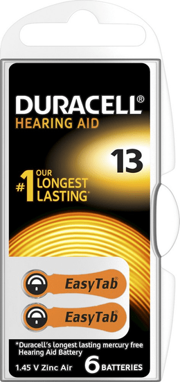 Duracell Hearing Aid baterije za slušni aparat, 13, 6 kosov