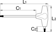 Unior garnitura ključev s TX profilom in T ročajem v kartonu - 193TXCS (607888)