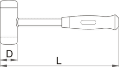 Unior kladivo z nastavki iz plastične mase, protiodbojno - 819A (615034)