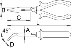 Unior ukrivljene telefonske klešče - 512/1BI (607967)