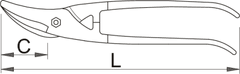 Unior škarje za pločevino, za luknje - 572L/7PR (615042)