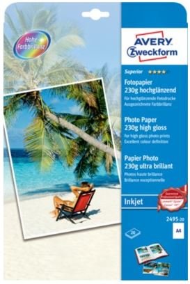 Avery Zweckform foto papir 2495-20, 230 g, visoki sijaj