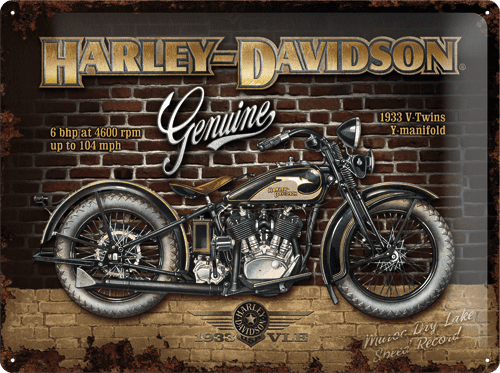Postershop okrasna tabla Harley-Davidson Genuine 1933 30 x 40 cm