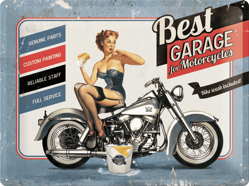 Postershop okrasna tabla Best Garage For Motorcycles 30 x 40 cm
