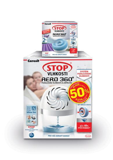 Ceresit STOP vlagi AERO 360 + nadomestni tableti sivka, 2 x 450 g