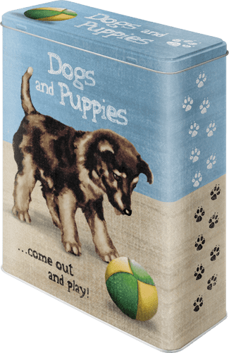 Postershop retro okrasna škatla Dogs and Puppies XL
