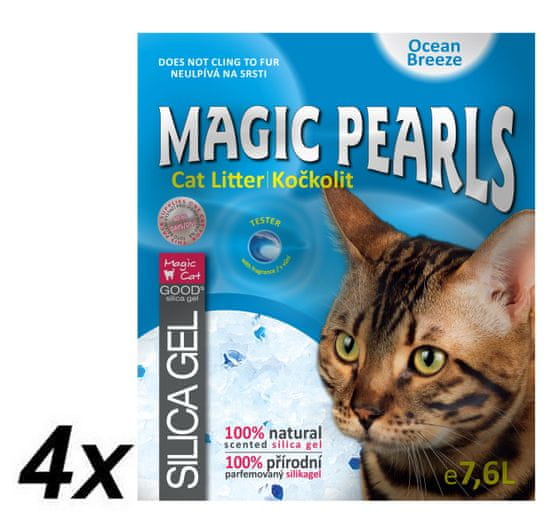 Magic posip za mačje stranišče Pearl Ocean Breeze 4 x 7,6 l