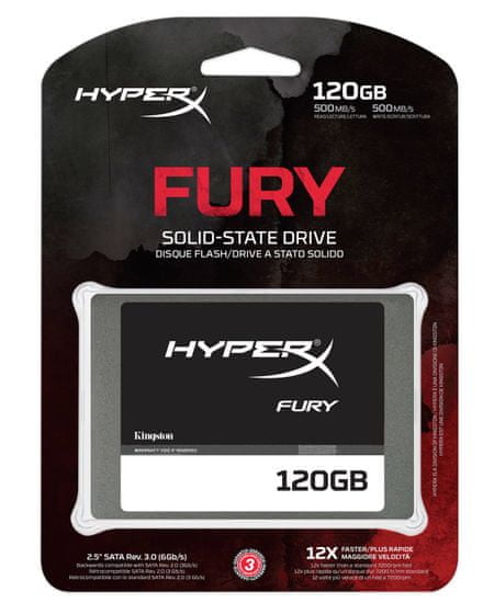 Kingston SSD trdi disk HyperX FURY 120GB 7mm SHFS37A 120G mimovrste