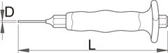 Unior garnitura izbijačev z ročajem v plastični škatli - 641/6HSPB (620066)
