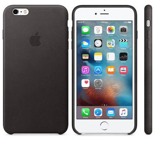 Apple usnjen ovitek za iPhone 6s Plus, črn