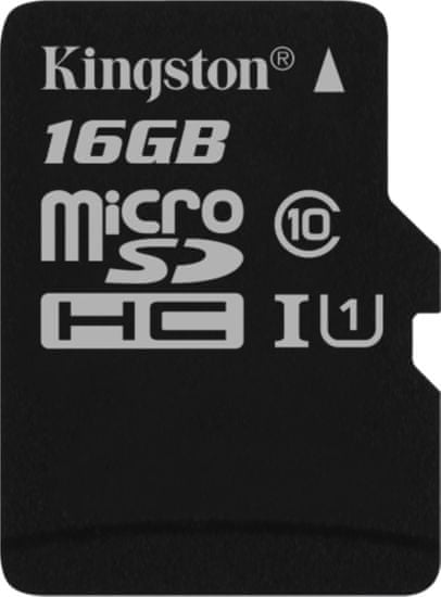 Kingston pomnilniška kartica microSDHC 16GB Class 10 UHS-I (SDC10G2/16GBSP)