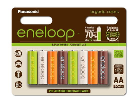 Panasonic baterije Eneloop Organic AA (8 kosov)