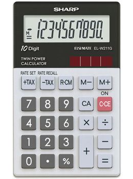 Žepni kalkulator Sharp ELW211GGY, kompakten, majhen, lahek, praktičen izračun davka