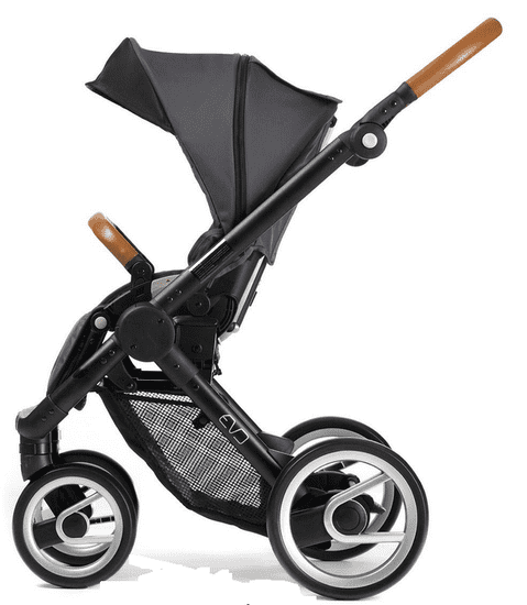 MUTSY voziček komplet Evo Urban Nomad, črno ogrodje, sedežni del + košara, Dark Grey