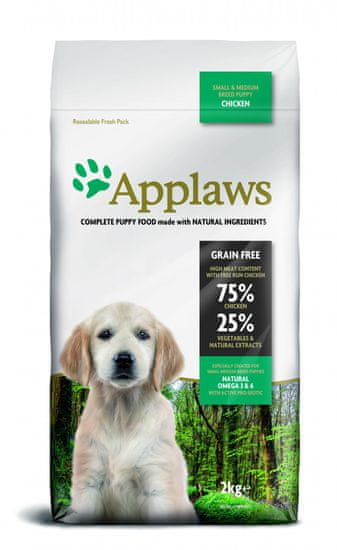 Applaws hrana za pasje madičke majhnih in srednjih pasem, piščanec, 2 kg