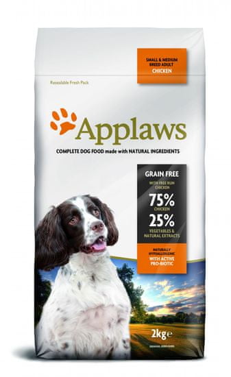 Applaws hrana za odrasle pse majhnih in srednjih pasem, piščanec, 2 kg