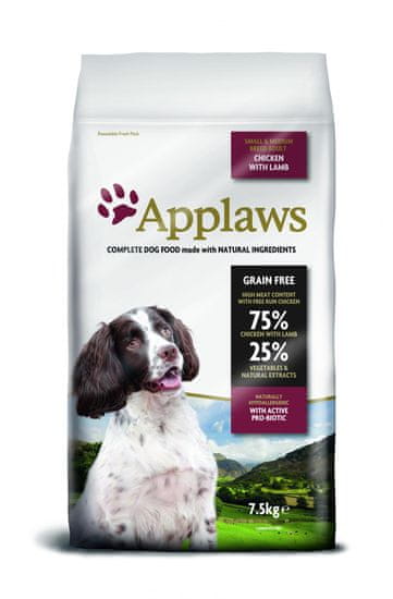 Applaws hrana za majhne in srednje velike pse s piščancem in jagnjetino 7,5 kg
