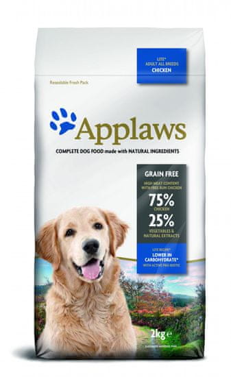 Applaws hrana za odrasle pse vseh pasem Light, piščanec, 2 kg