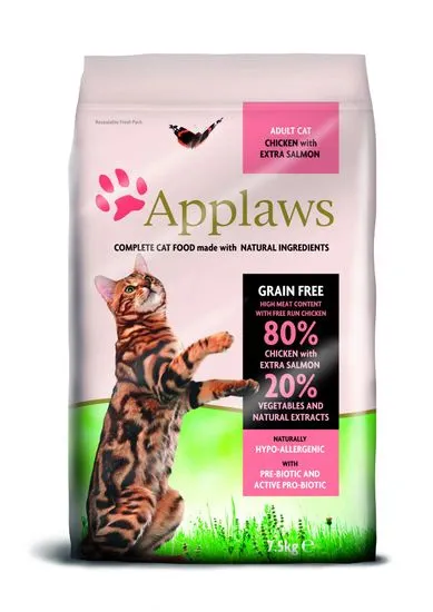 Applaws hrana za odrasle mačke s piščancem in lososom, 7,5 kg - odprta embalaža