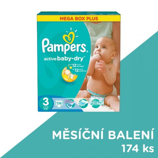 Pampers pleničke Active Baby Midi (3), 174 kosov