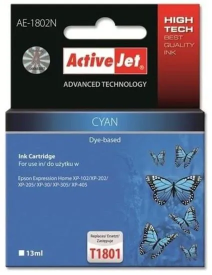ActiveJet kompatibilna kartuša za Epson T1802, cyan