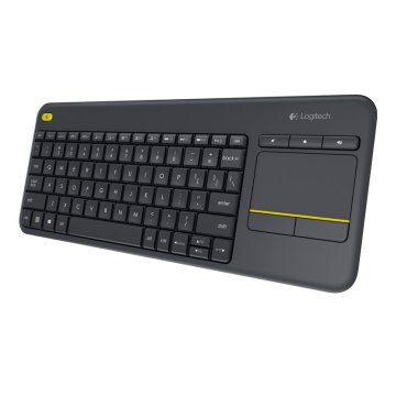 Logitech brezžična touch tipkovnica K400 Plus, slo gravura, črna