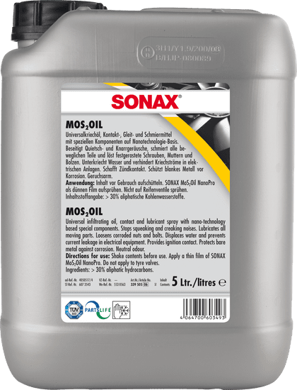 Sonax odstranjevalec rje MoS 2 Oil NanoPro, 5 L