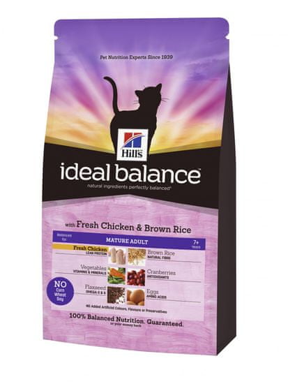 Hill's hrana za odrasle mačke Ideal Balance, piščanec in rjavi riž, 4 kg