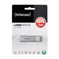 Intenso USB ključek AluLine 64 GB,USB 2.0, srebrn