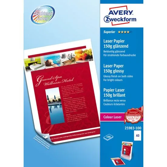 Avery Zweckform papir za barvne laserske tiskalnike 25983-100, A3, 100 listov