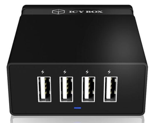 IcyBox 4 × USB univerzalni polnilnik za pametne telefone/tablice