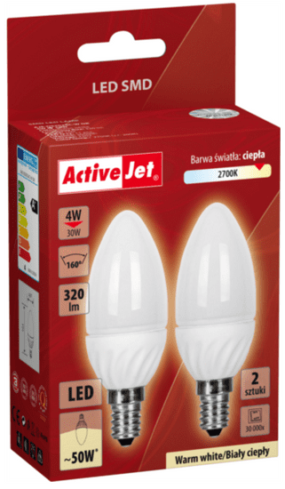 ActiveJet LED žarnica, 4 W, E14, topla svetloba