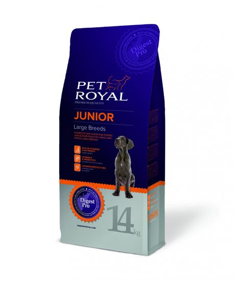 Pet Royal suha hrana za odraščajoče pse večjih pasem Junior, s piščancem, 14 kg
