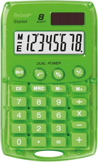 Rebell kalkulator Starlet BX, zelen