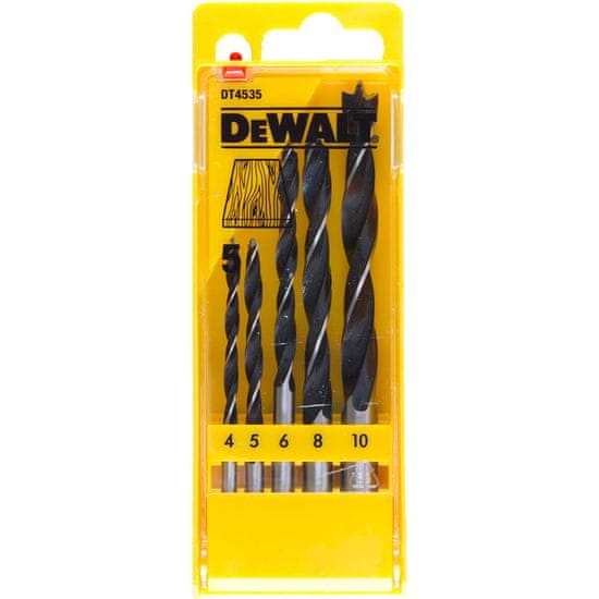 DeWalt 5-delni set svedrov za les 4, 5, 6, 8, 10 mm (DT4535)