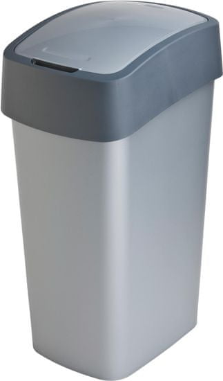 Curver Koš za smeti Pacific Flip bin 50 L, antracit-srebrna - odprta embalaža