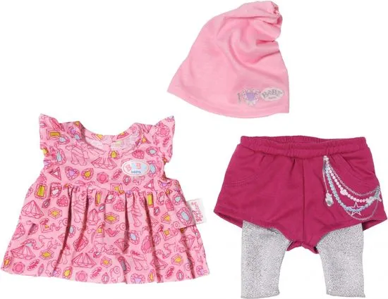 BABY born modni komplet, obleka z roza kapico