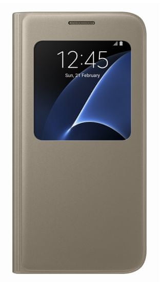 Samsung pametna preklopna torbica S-View za Galaxy S7 (G930), zlata (EF-CG930PFEGWW)