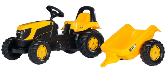 Rolly Toys traktor s prikolico na pedala JCB, rumen