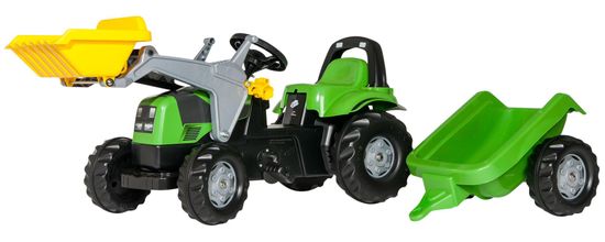 Rolly Toys traktor na pedala Deutz, s prikolico in nakladačem