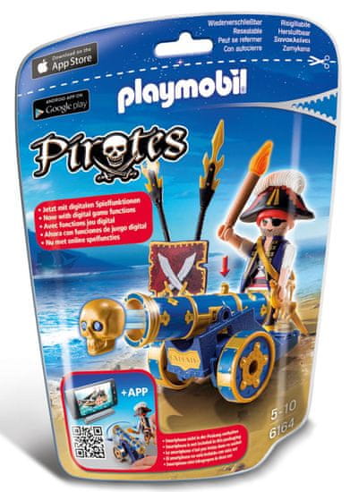 Playmobil pirat z interaktivnim topom, moder 6164