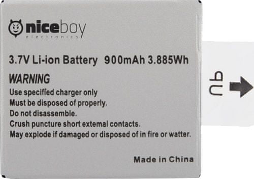 Niceboy Li-Ionska baterija za Vega, Vega+ kamere - Odprta embalaža